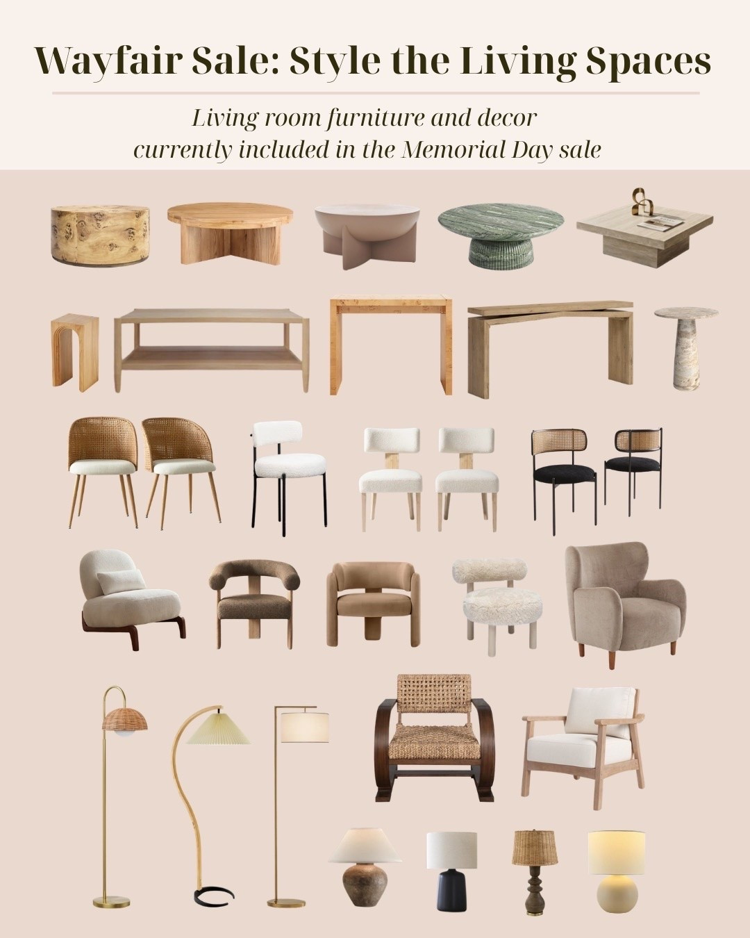Wayfair Memorial Day Sale finds I’ve been buying (or rebuying!) for living rooms and den spaces — coffee tables, side tables, upholstered seating, and lighting currently marked down anywhere from 20%–75% off for Memorial Day.

Pulled together items currently included in the Memorial Day sale. Linked everything here.

#MemorialDaySale #WayfairSale

#LTKHome #LTKSaleAlert