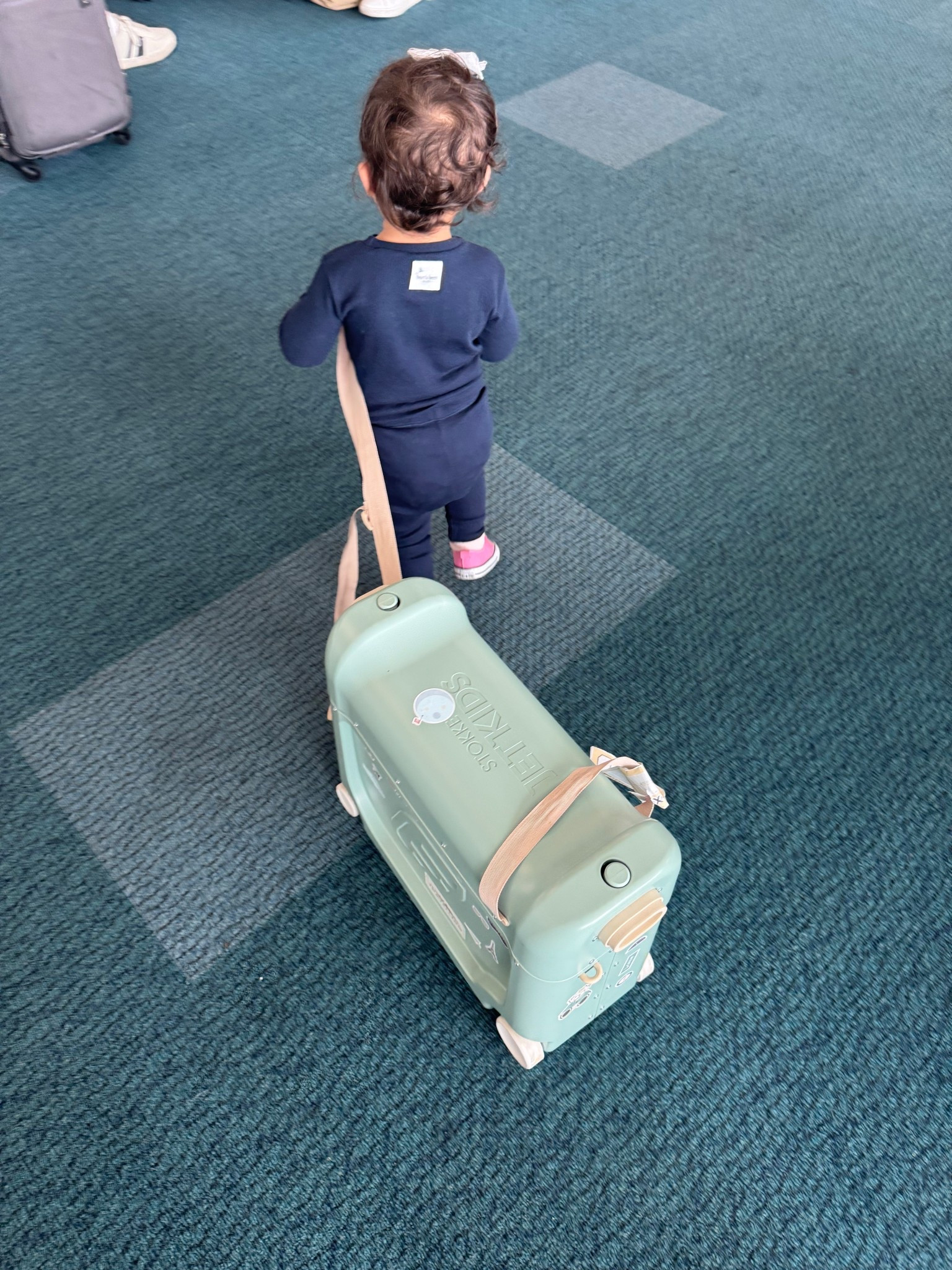 Anyone traveling with a toddler needs this suitcase that turns plane seats into a bed! She actually slept on the plane! Worth every pennyy