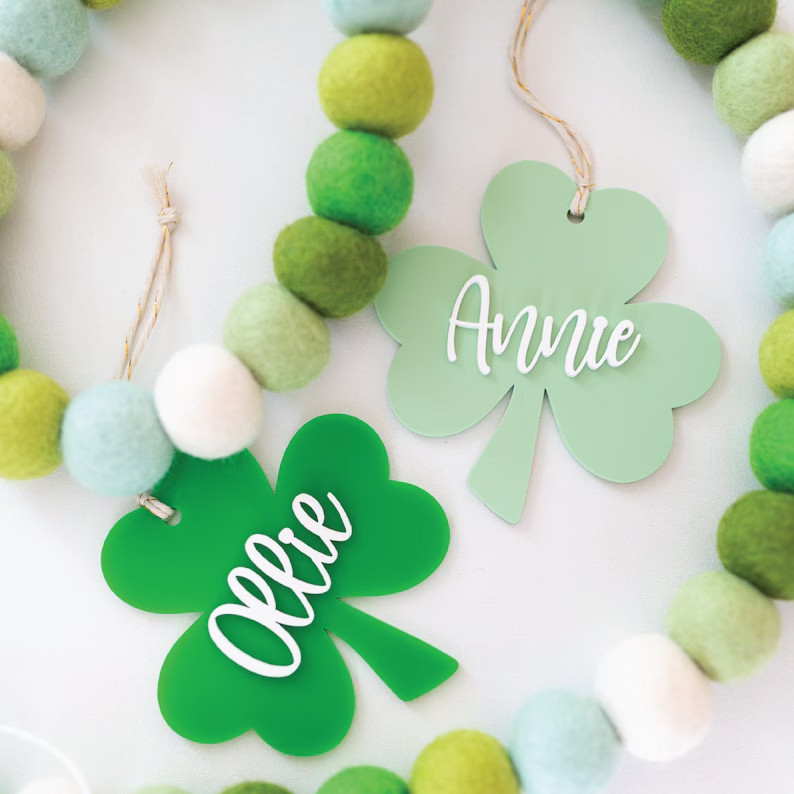 Custom Acrylic Shamrock Gift Tag Shamrock Place Card Custom | Etsy | Etsy (US)