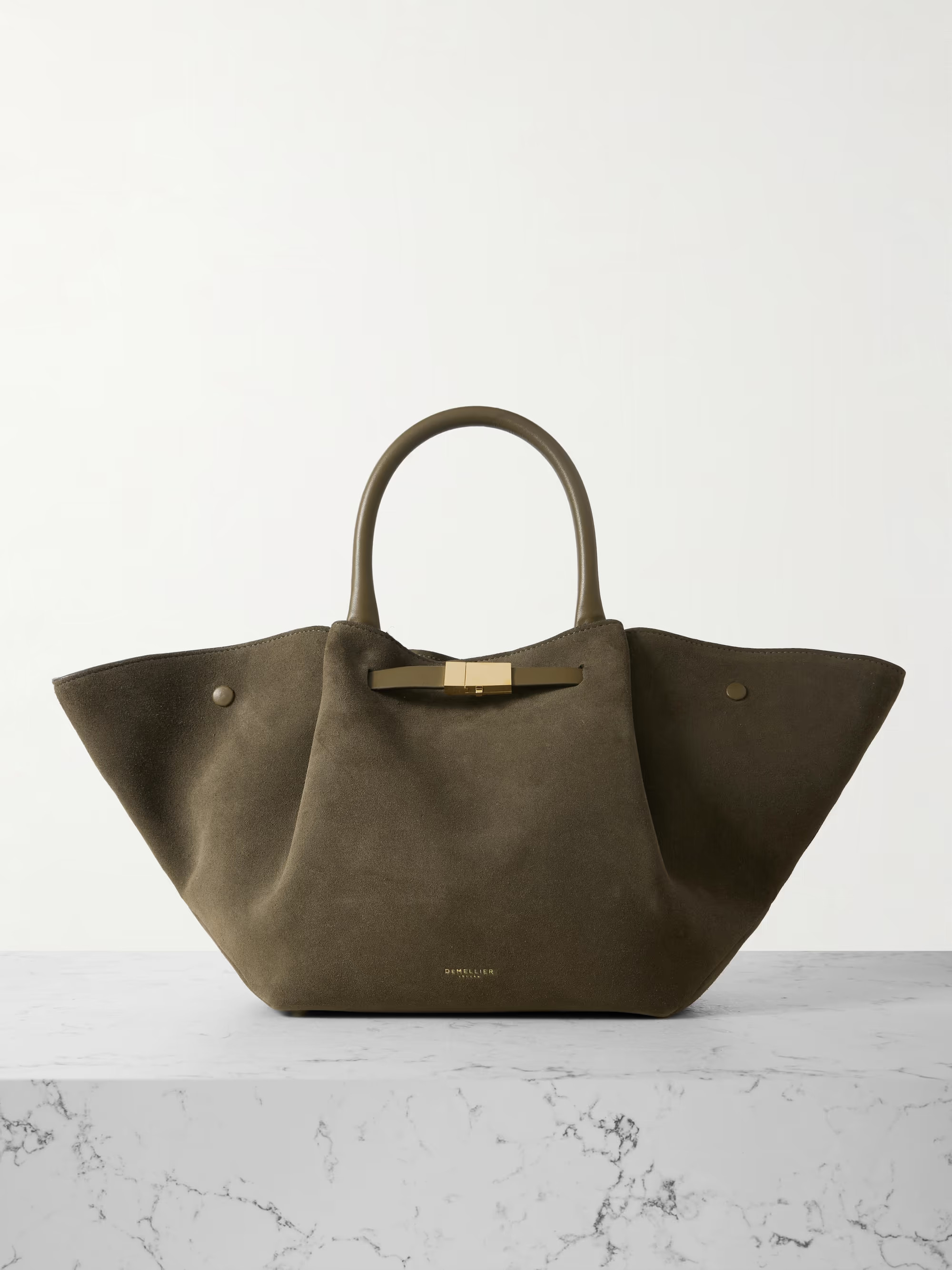 New York leather-trimmed suede tote | NET-A-PORTER (US)