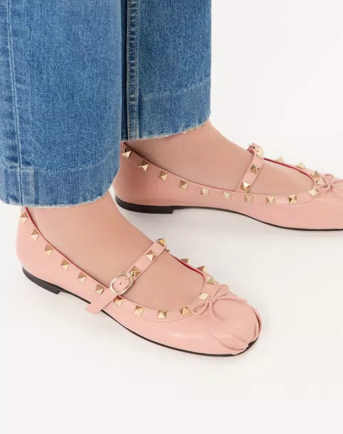 Mary-Jane Rockstud Nappa Ballerina 05 Mm | Valentino