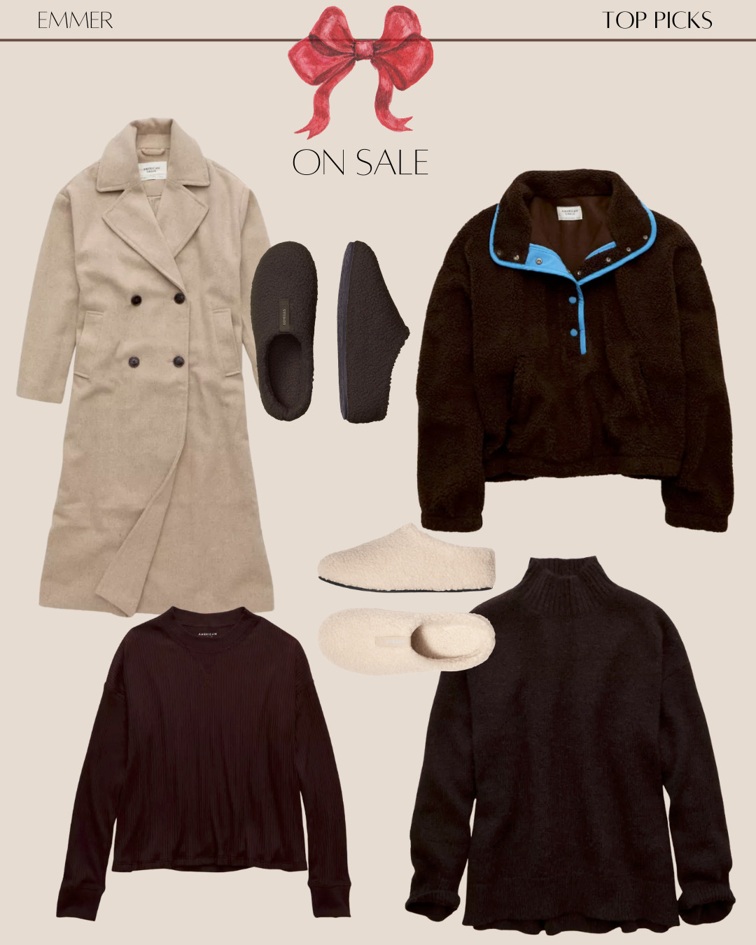 Fleece 
 Coats 
Slippers
 

 #LTKGiftGuide #LTKHoliday #LTKFindsUnder50