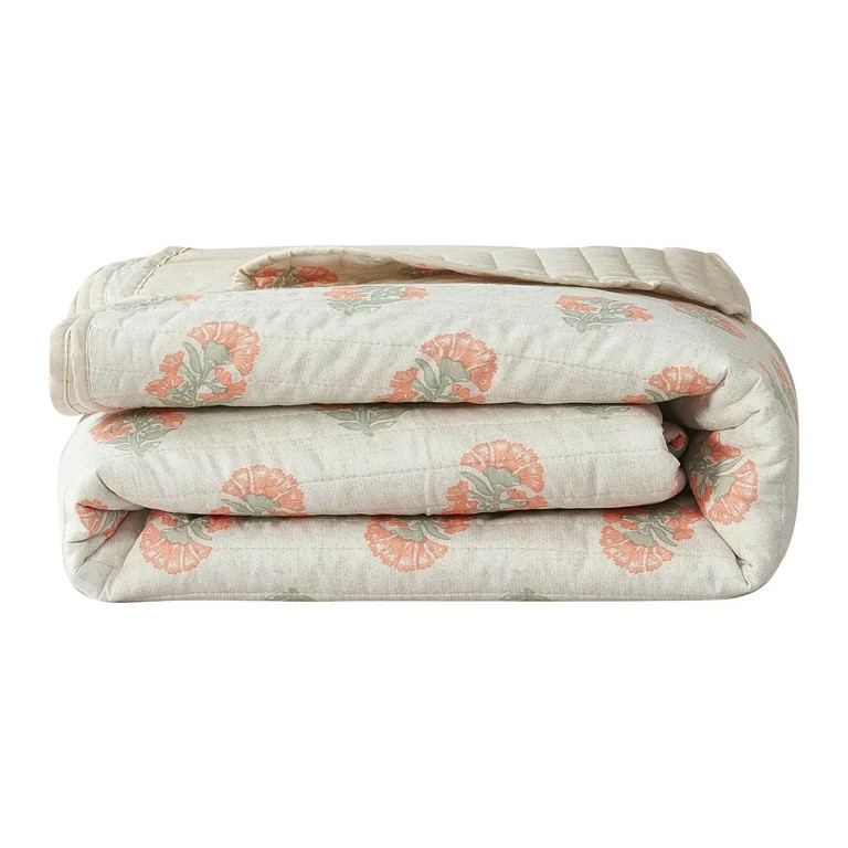 Mainstays Beige Paisley 2-Piece Quilt Set, T/TXL | Walmart (US)