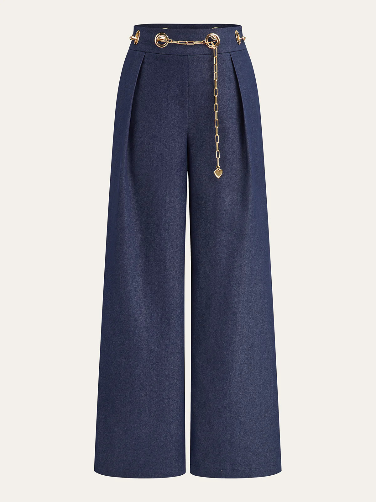 Wide-Leg Chain Jeans Pants | Commense