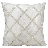 Silver Beaded Diamonds Throw Pillow (20"x20") - Nourison | Target