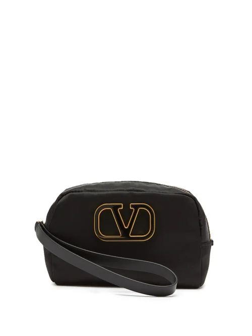 Valentino Garavani - V-logo Canvas Cosmetics Bag - Womens - Black | Matches (US)
