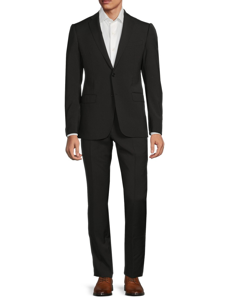 Emporio Armani Men's Virgin Wool Suit - Black - Size 46 (36) | Saks Fifth Avenue OFF 5TH