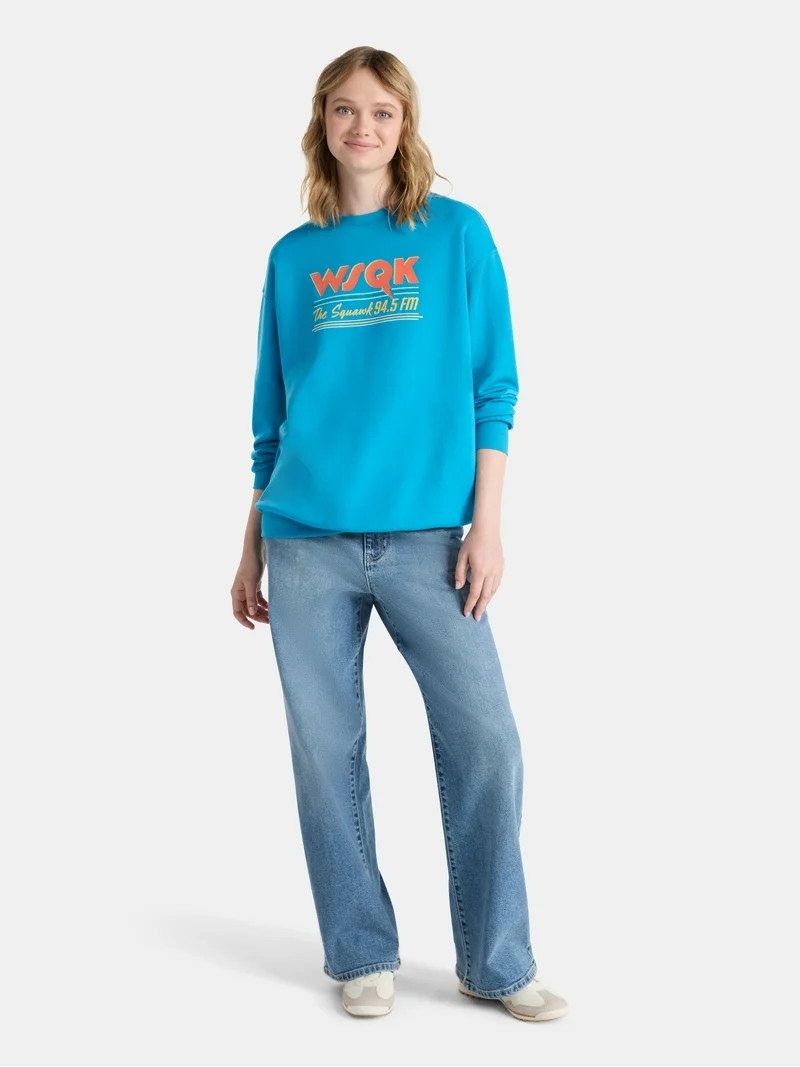 Netflix Stranger Things Oversized Fleece Sweatshirt from No Boundaries, Women’s Plus | Walmart (US)