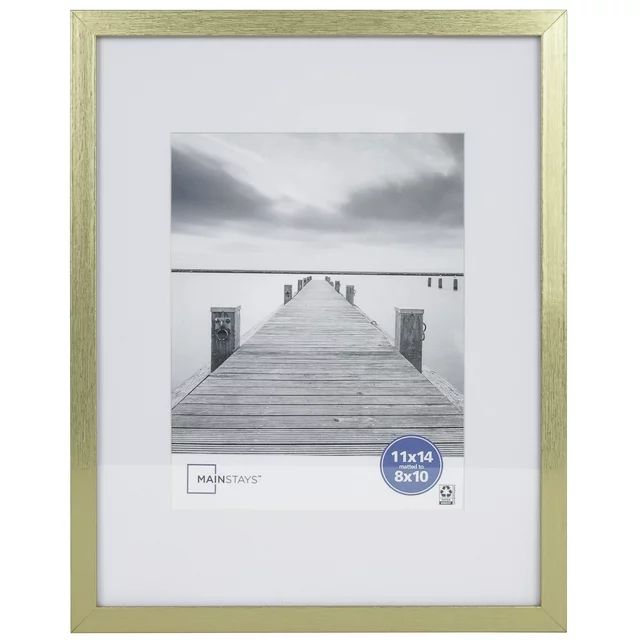 Mainstays 11x14 Matted to 8x10 Linear Gold Gallery Picture Frame | Walmart (US)