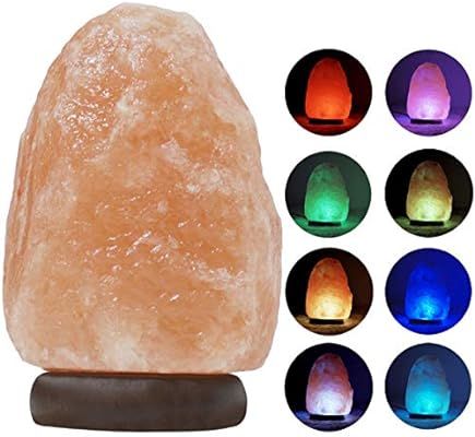 HOMY LED USB Himalayan Salt Lamp with Wood Base, Multi Color Changing in 7 Colors, Small About 4.... | Amazon (US)