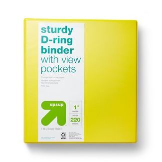 1" 3 Ring Binder Clear View - up & up™ | Target