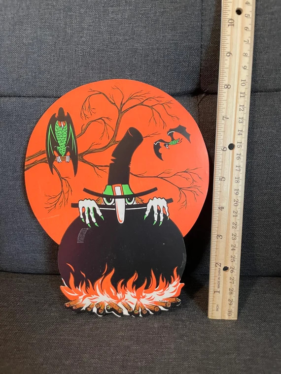 Vintage Beistle Halloween Decor Paper Witch Skeleton Scarecrow | Etsy | Etsy (US)