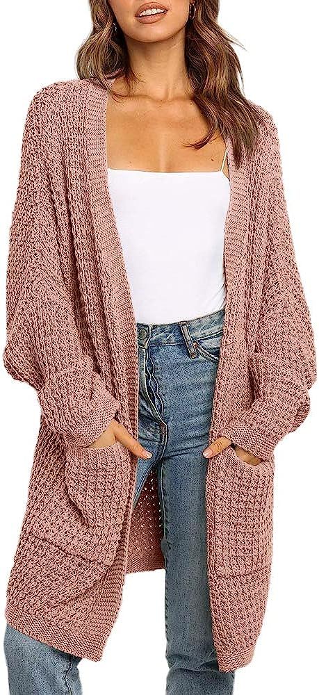 Imily Bela Womens Long Cardigan Sweaters Oversized Open Front Batwing Sleeve Fall Knit Duster Coa... | Amazon (US)