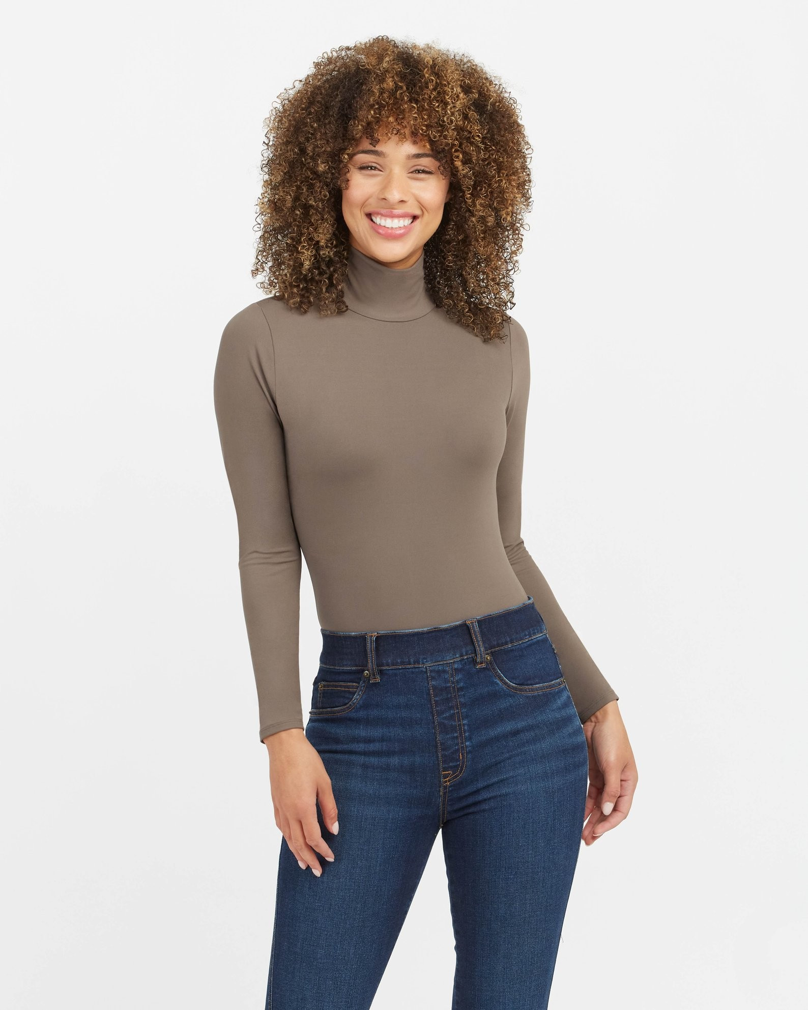 Suit Yourself Long Sleeve Turtleneck Thong Bodysuit | Spanx