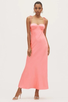 BHLDN Calista Sweetheart Shell Satin Charmeuse Maxi Slip Gown | Anthropologie (US)