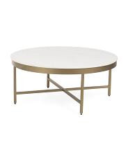 18x38 Marble Top Carlton  Round Coffee Table | TJ Maxx