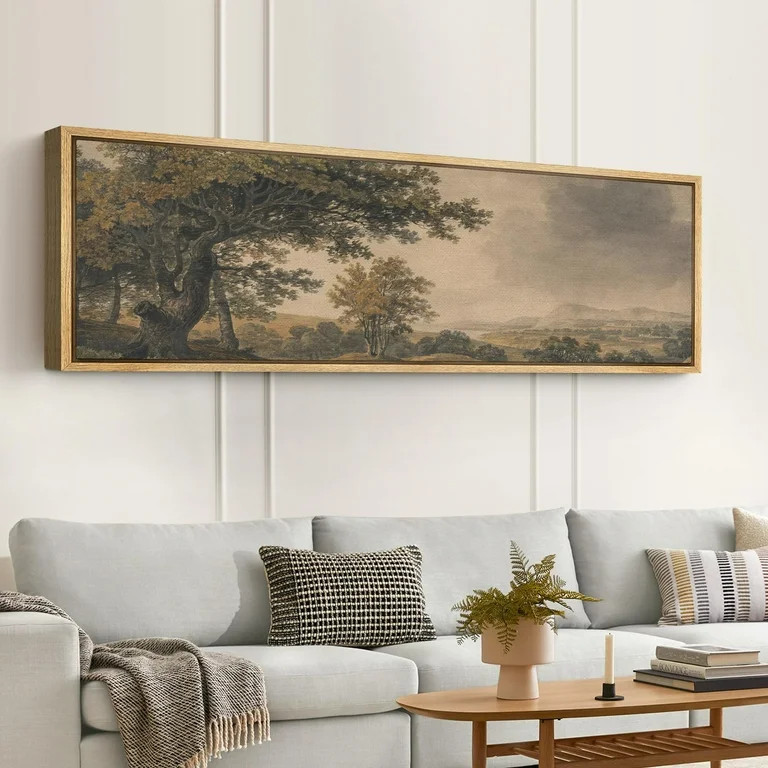 IDEA4WALL Extra Large Framed Canvas Print Wall Art Pastoral Countryside Landscape with Trees Vint... | Walmart (US)