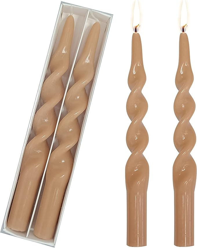 Amazon.com: 10 Inch Handmade Spiral Candles-Set of 2 Twisted Taper Candle for Holiday Wedding Par... | Amazon (US)