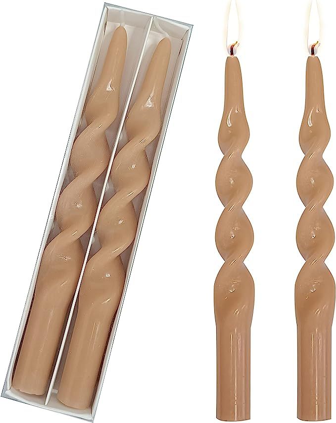Amazon.com: 10 Inch Handmade Spiral Candles-Set of 2 Twisted Taper Candle for Holiday Wedding Par... | Amazon (US)