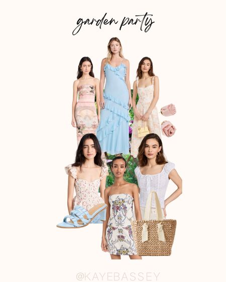 Spring and summer outfit ideas - garden party dresses and tops featuring pastels, florals, and more. Also great for upcoming wedding guest dresses! 

#shopbop #spring #summeroutfit #florals #sundresses 

#LTKSeasonal #LTKwedding #LTKstyletip