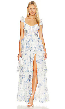 V. Chapman Jolie Gown in Provencal Blue Floral from Revolve.com | Revolve Clothing (Global)