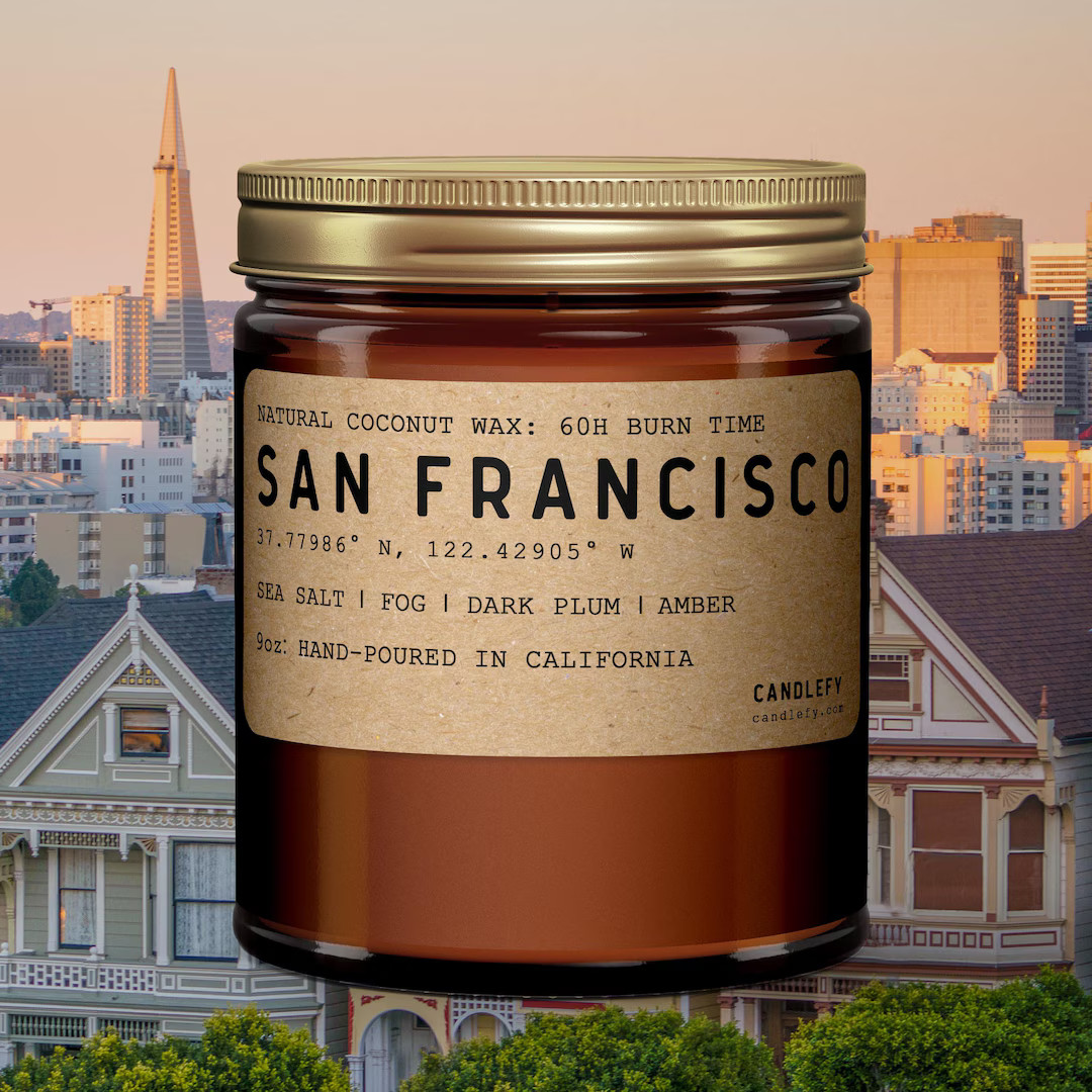 San Francisco: California Scented Candle sea Salt, Fog, Dark Plum, Amber - Etsy | Etsy (US)
