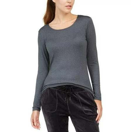 32 Degrees Womens Cozy Heat Scoop-Neck Top Heather Charcoal M | Walmart (US)