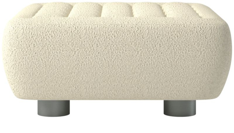 Fells Boucle Large Tufted Ottoman | CB2 | CB2
