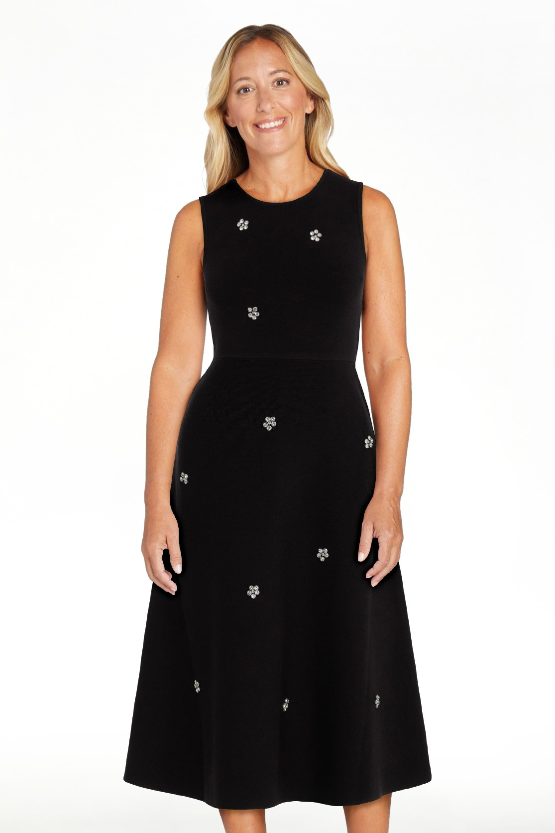 Free Assembly Women's and Women's Plus Beaded Sleeveless Midi Sweater Dress, Sizes, XS-4X | Walmart (US)