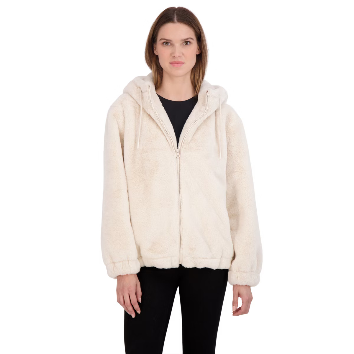 Women's Faux Fur Hooded Bomber Jacket - S.E.B. By Sebby | Target