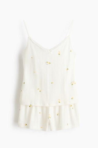 H & M - Cotton Pointelle Pajamas - White/Lemons | H&M (US + CA)