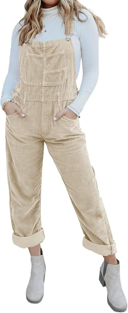 Onedreamer Womens Corduroy Overalls Adjustable Straps Baggy Bib Corduroy Jumpsuit Casual Corduroy... | Amazon (US)