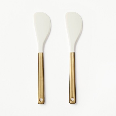 2pk Champagne/Silicone Mini Spatula Set Cream - Figmint™:  Dishwasher-Safe, Flexible Kitchen Utensils | Target