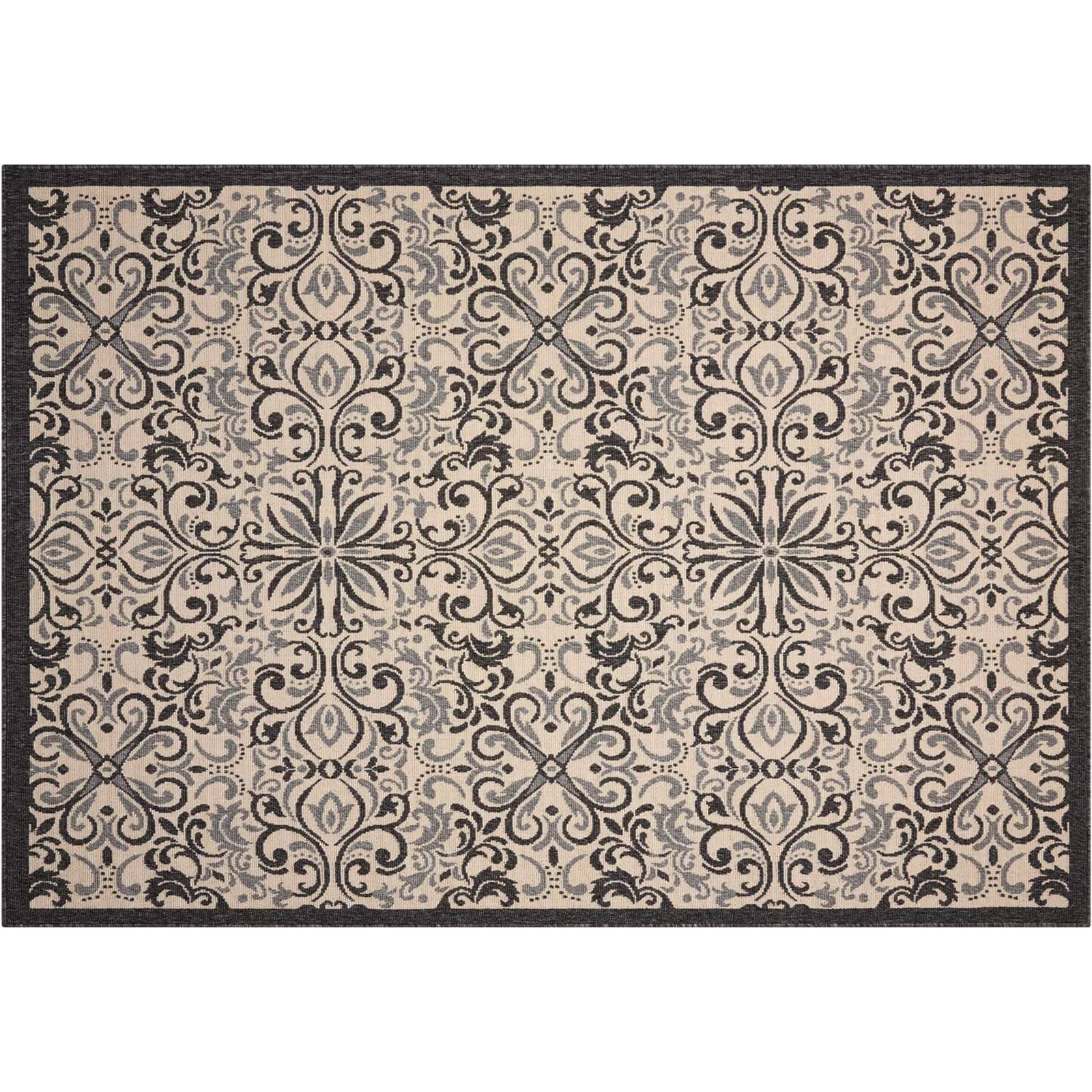 Nourison Caribbean Island Escape Scroll Indoor Outdoor Rug - 9'3'' x 12'9', White, 9X13 Ft | Kohl's