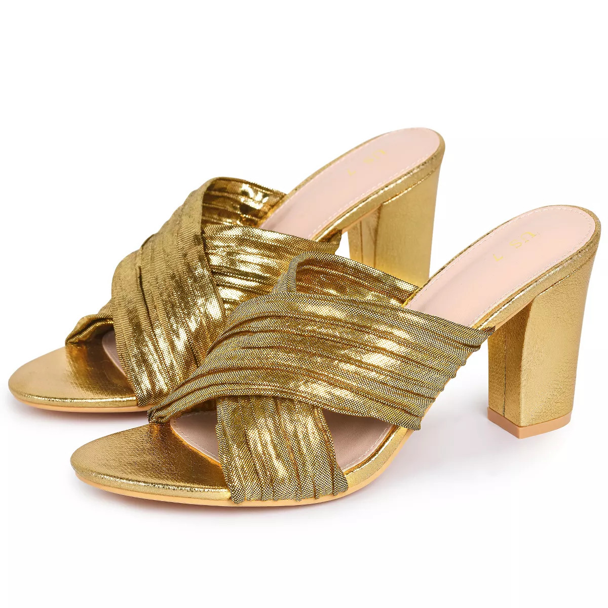 Allegra K Women's Slouches Crisscross Strap Slip-on Block Heel Slide Sandals | Target