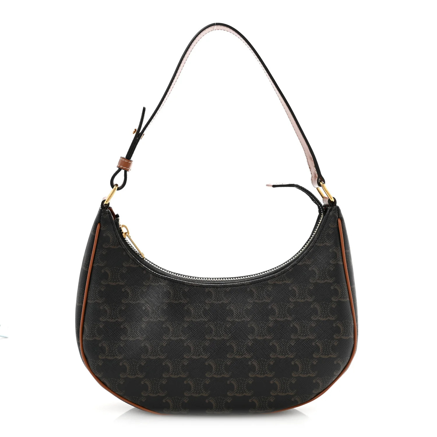 Celine Triomphe Canvas Calfskin Ava Shoulder Bag Tan 1893211 | FASHIONPHILE (US)