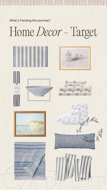 Touches of blue trending this summer🦋🩵 target has so much cute decor right now #home #decor #coastal 

#LTKhome #LTKSeasonal #LTKstyletip