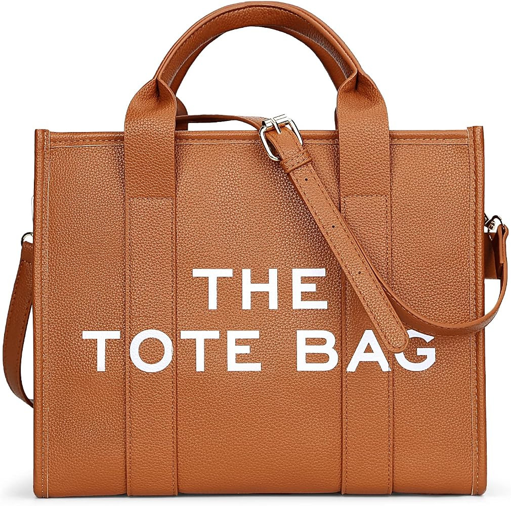 JQWSVE The Tote Bags for Women Handbag Tote Purse with Zipper PU Leather Crossbody Bag for Office... | Amazon (US)