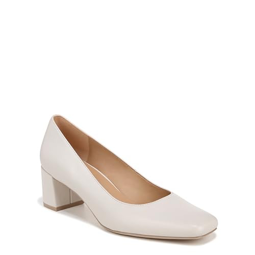 Naturalizer Womens Karina Square Toe Pump Satin Pearl White Leather 8.5 W | Amazon (US)