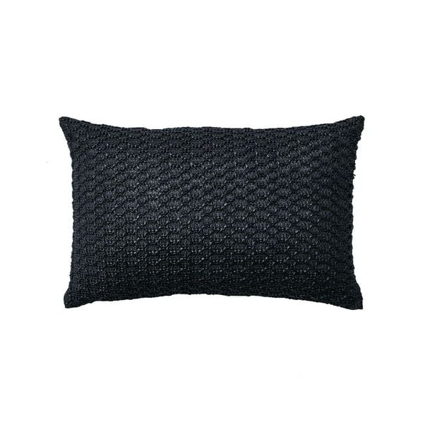 Better Homes & Gardens 13" x 19", Solid Hermosa Oblong Outdoor Toss Pillow, Black, Single Pillow ... | Walmart (US)