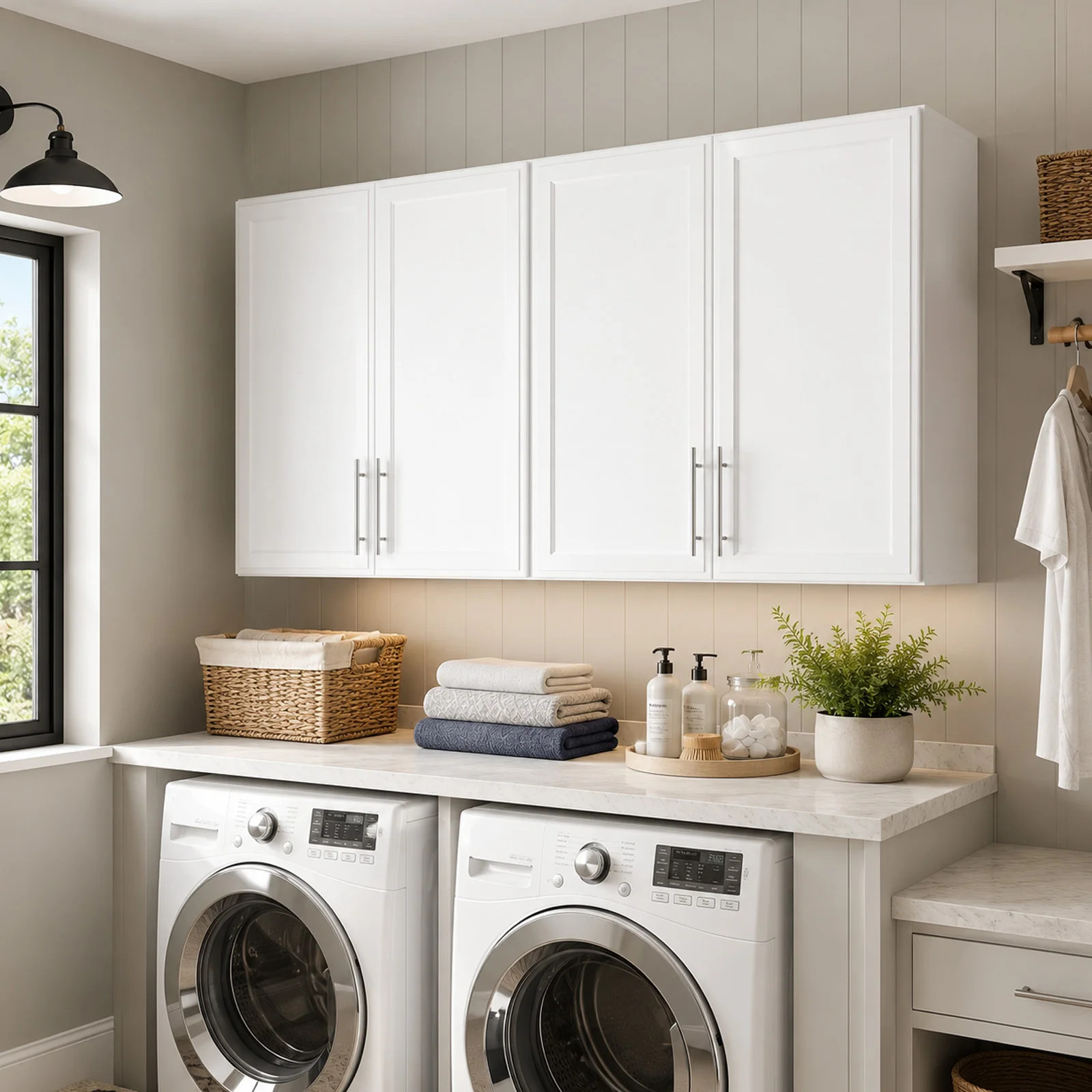 59" Large Laundry Room Cabinet Wall Mounted, for Kitchen, Adjustable Shelves | Wayfair North America