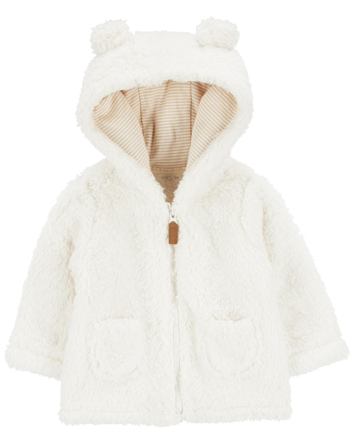 Ivory Baby Zip-Up Sherpa Cardigan | carters.com | Carter's