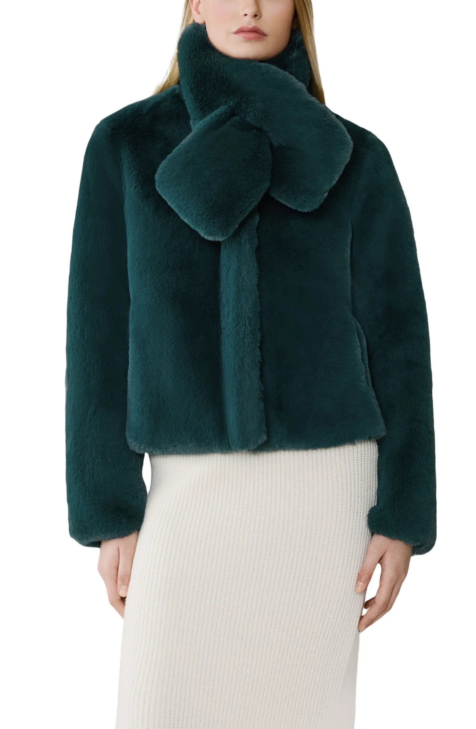 Kendell Scarf Faux Fur Jacket | Nordstrom