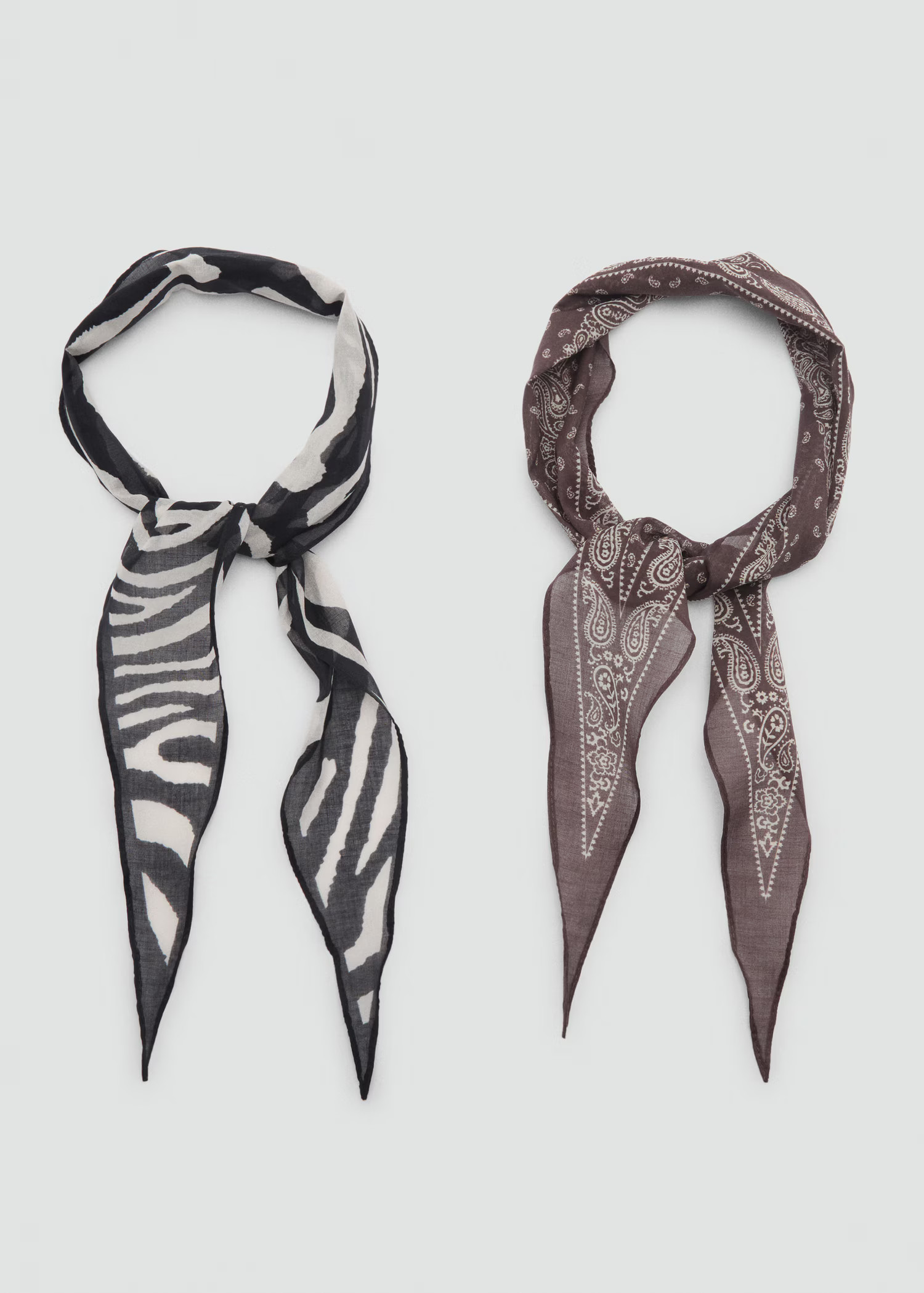 2er-Set gemusterte Halstücher - Damen | MANGO Deutschland | Mango EU