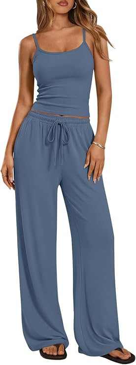 Trendy Queen Women's 2 Piece Lounge Set – Soft Matching Vacation Outfits for Travel, Airport, a... | Amazon (US)