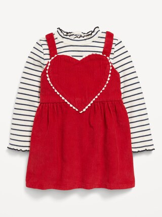 Printed Mock-Neck Top and Corduroy Heart Dress Set for Baby | Old Navy (CA)