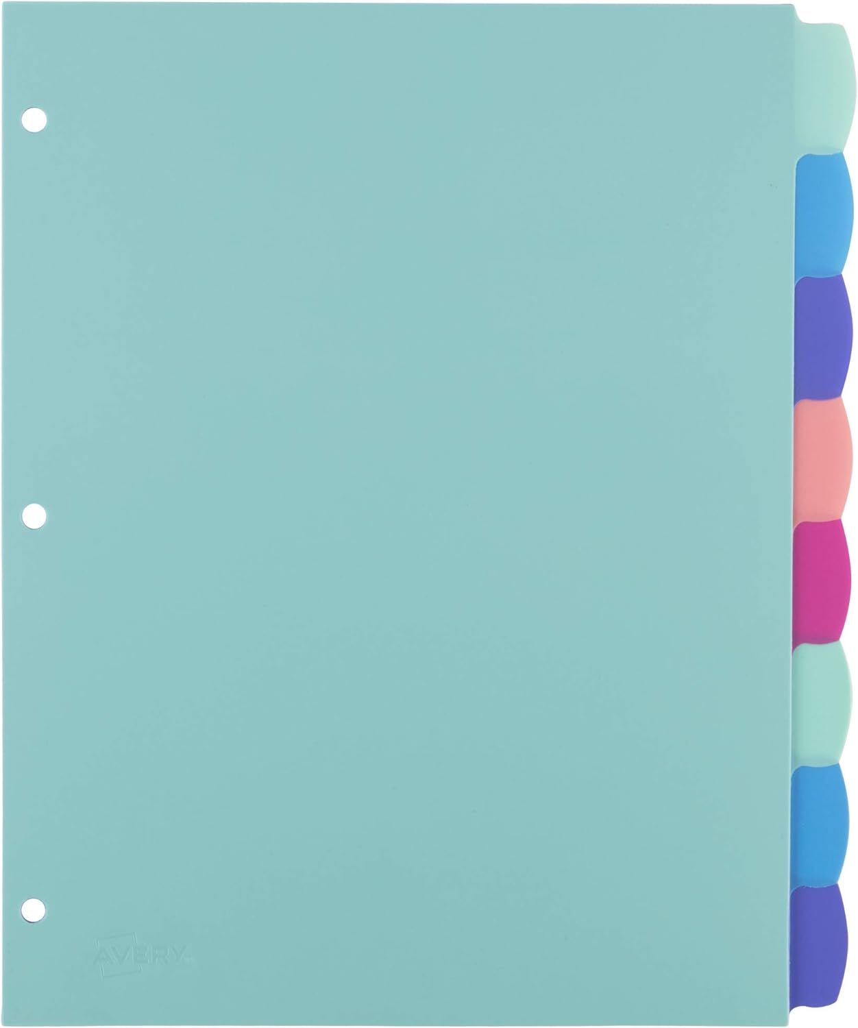 Avery Plastic 8-Tab Two-Tone Binder Dividers with Two Pockets, Insertable Bright Color Big Tabs, ... | Amazon (US)