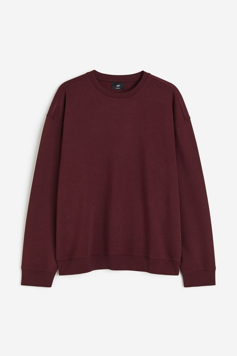 Relaxed Fit Sweatshirt - Burgundy - Men | H&M US | H&M (US + CA)