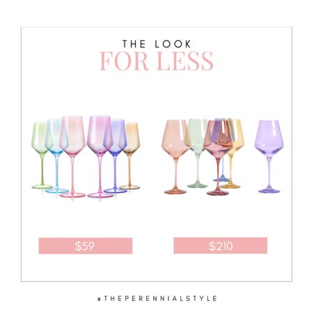 Love the Estelle colored wine glasses but don’t want to splurge? We are loving these Amazon wine glasses to get the look for less! #lookforless #entertaining #wineglasses #tablescape #home #amazonhome #amazon #estelle 

#LTKhome #LTKHoliday #LTKSeasonal