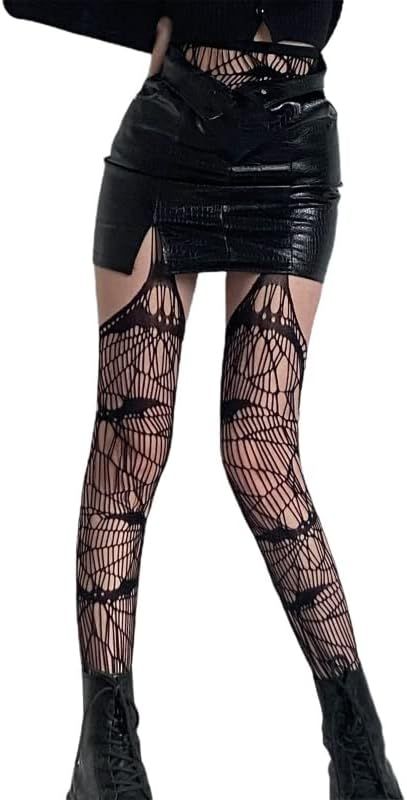 Halloween Spiderweb Gothic Tight Stockings Women Fishnet Stockings Suspender Pantyhose Bat Spider... | Amazon (US)